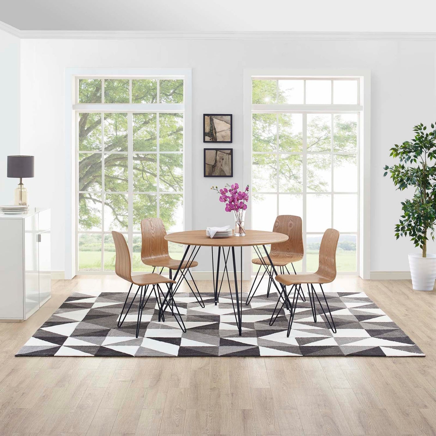 Kahula Geometric Triangle Mosaic Area Rug by Modway