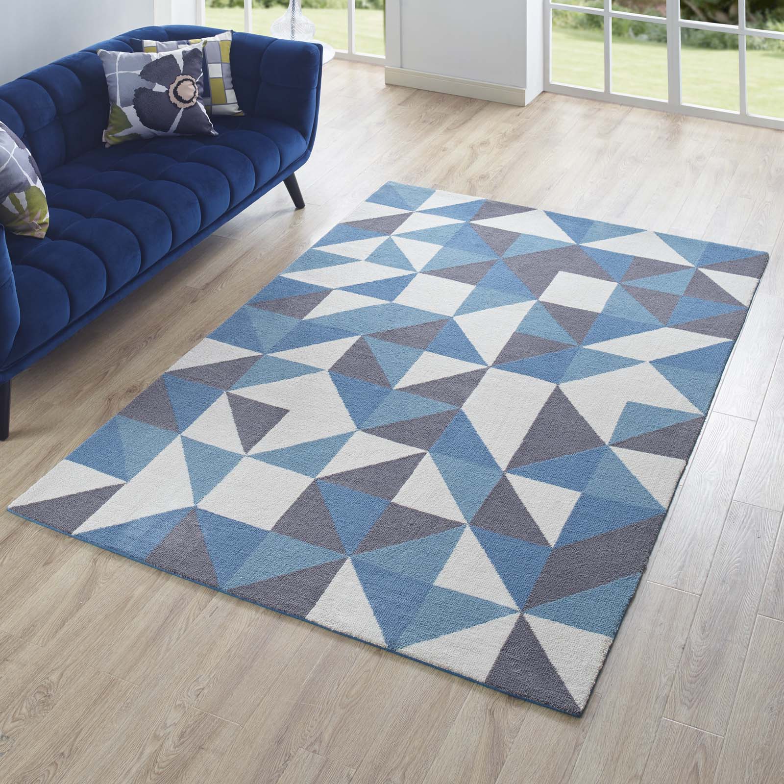 Kahula Geometric Triangle Mosaic Area Rug by Modway