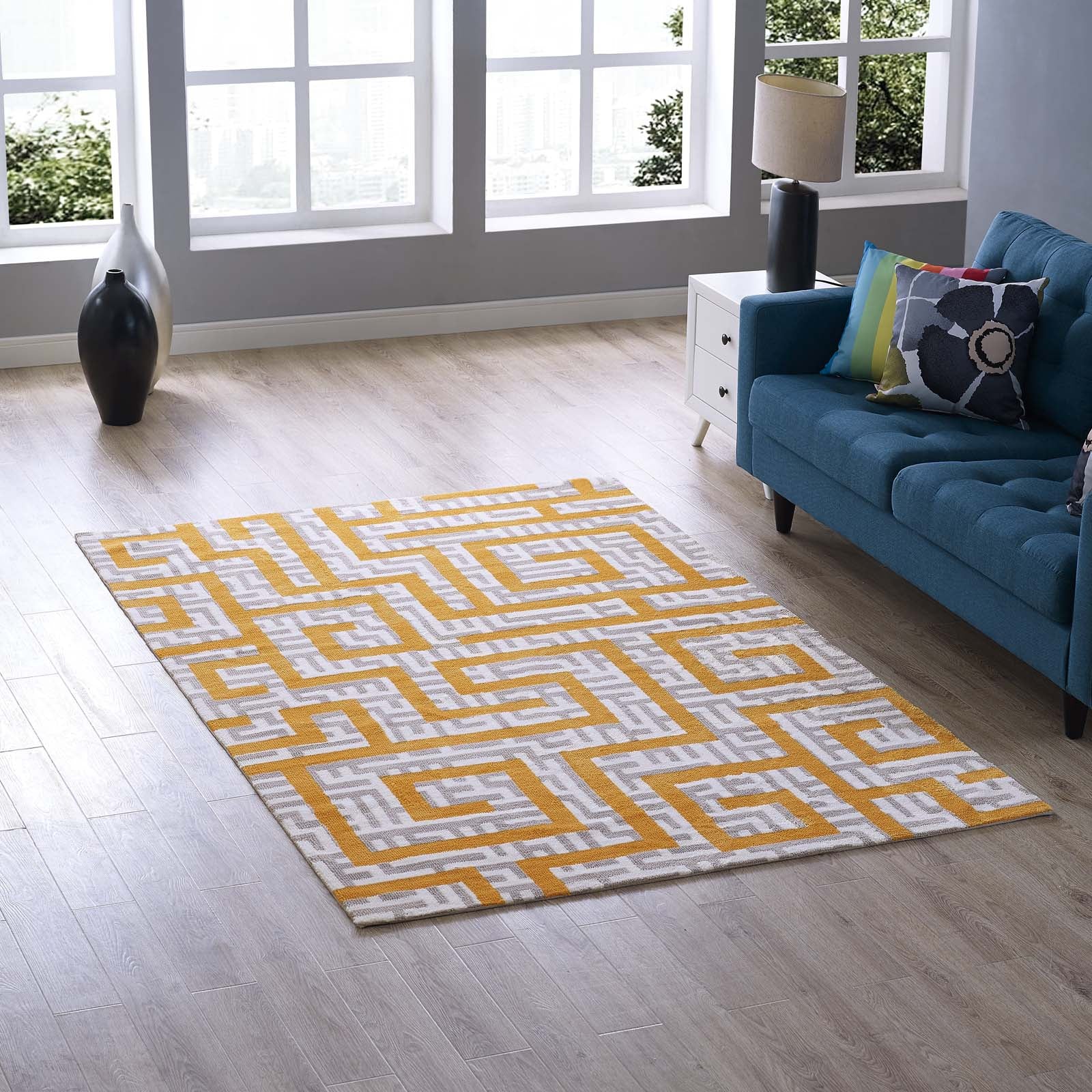 Nahia Geometric Maze Area Rug by Modway