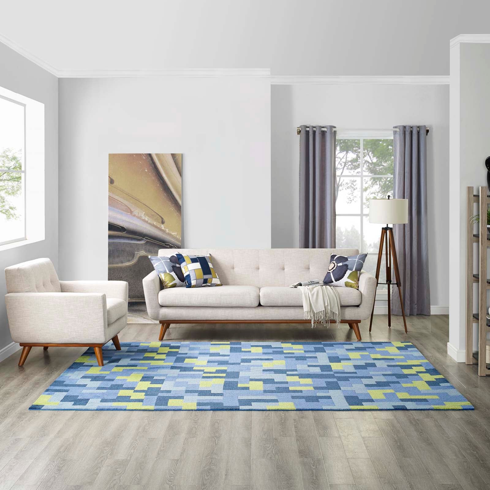 Andela Interlocking Block Mosaic Area Rug by Modway