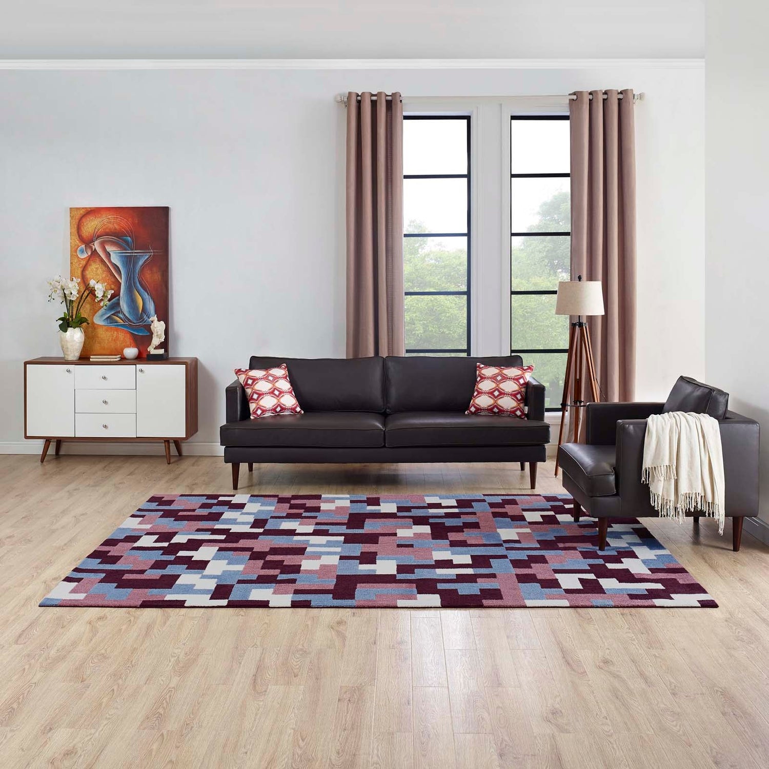 Andela Interlocking Block Mosaic Area Rug by Modway