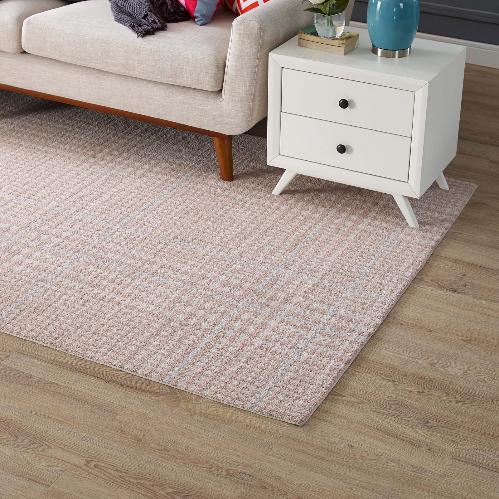 Kaja Abstract Plaid Area Rug by Modway