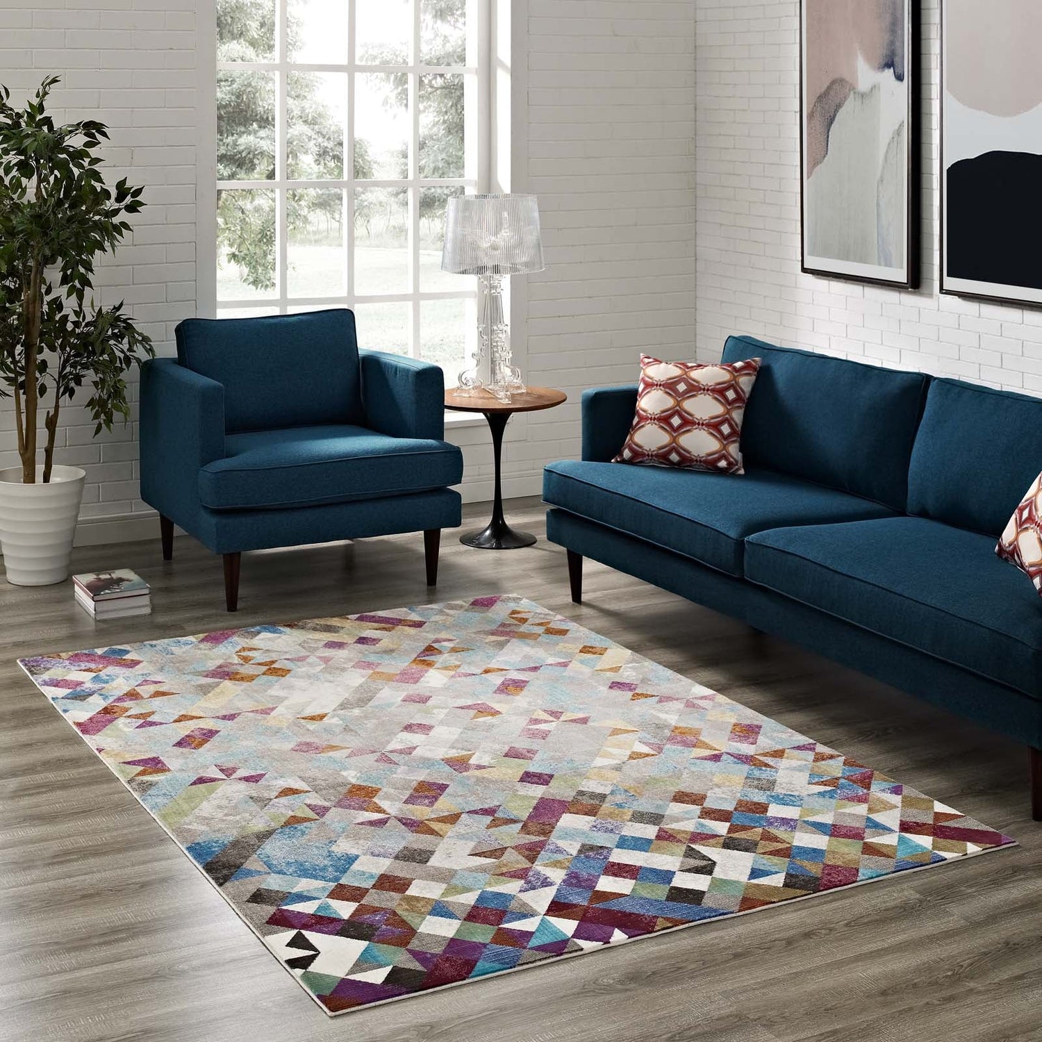 Lavendula Triangle Mosaic Area Rug by Modway