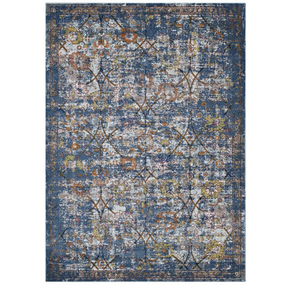 Minu Distressed Floral Lattice Area Rug by Modway