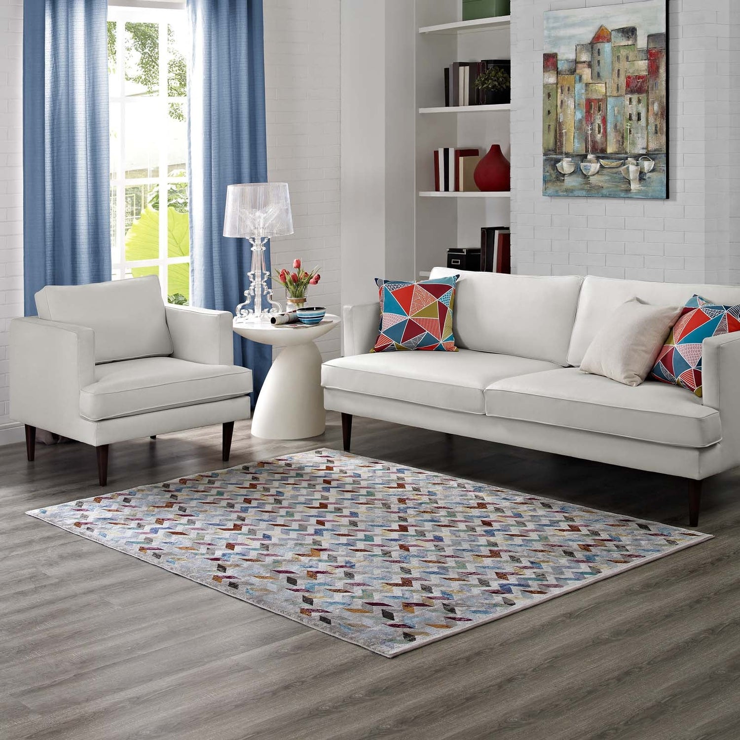 Gemma Chevron Mosaic Area Rug by Modway