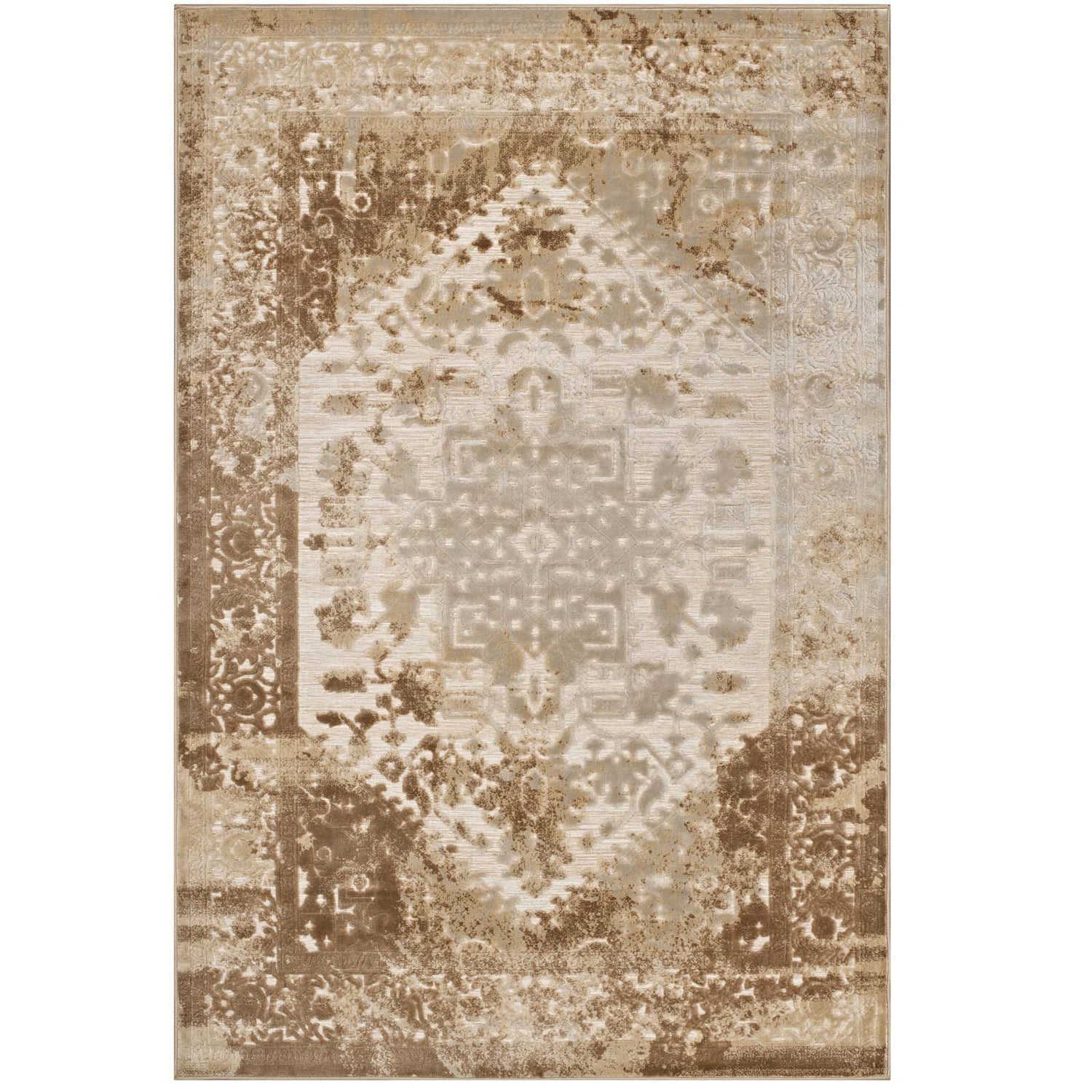 Rosina Distressed Vintage Medallion Area Rug by Modway