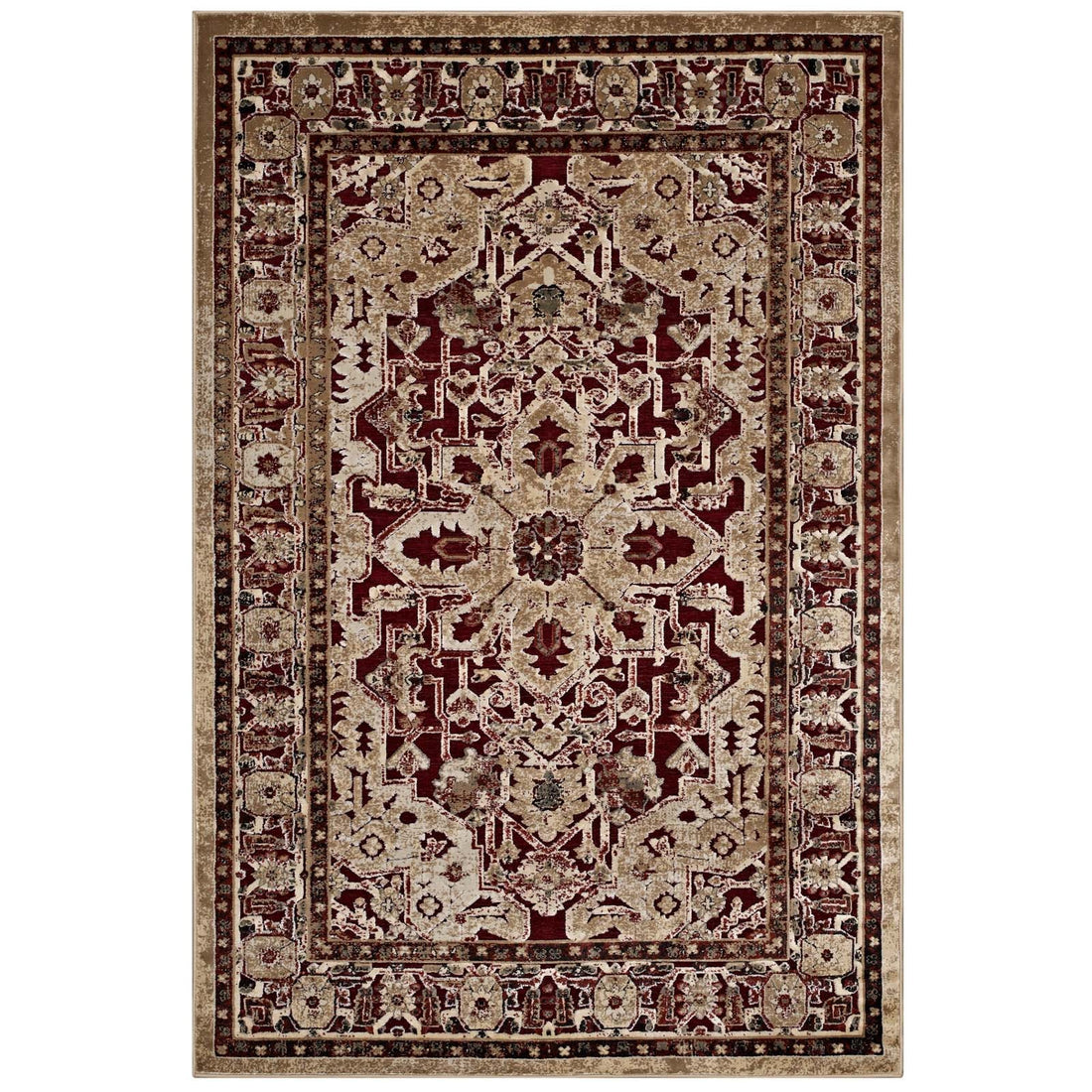 Grania Ornate Vintage Floral Turkish Area Rug by Modway