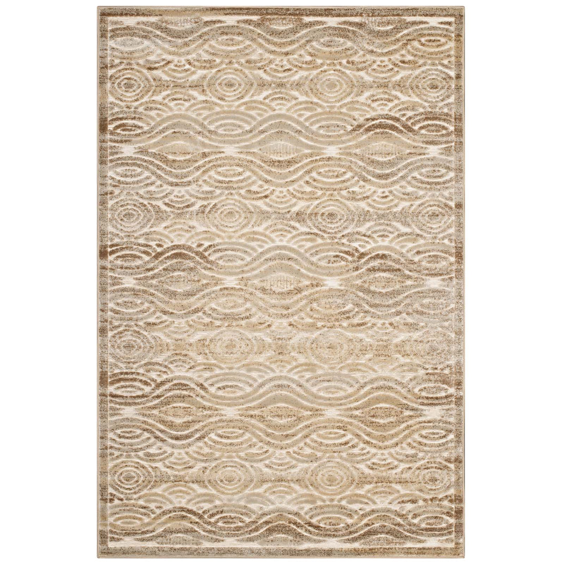 Kennocha Rustic Vintage Abstract Waves Area Rug by Modway