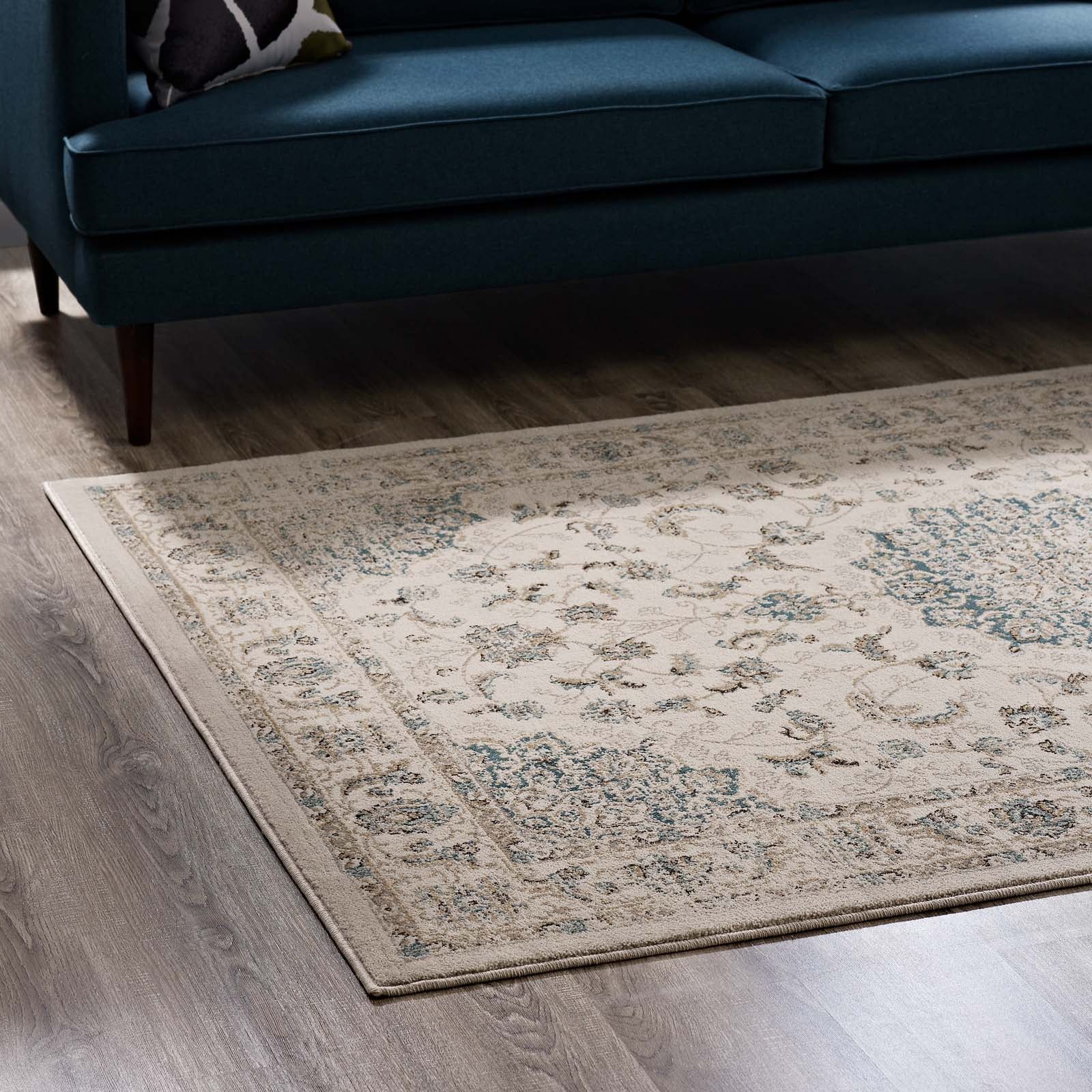 Atara Distressed Vintage Medallion Area Rug by Modway