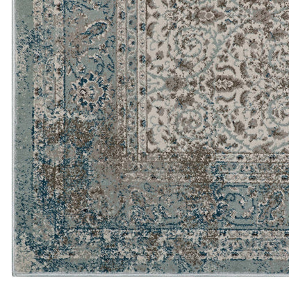 Dilys Distressed Vintage Floral Lattice Area Rug by Modway