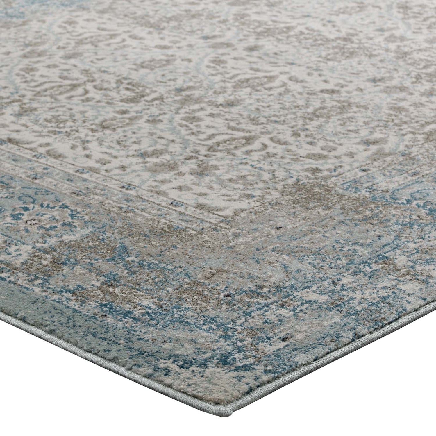 Dilys Distressed Vintage Floral Lattice Area Rug by Modway