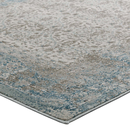 Dilys Distressed Vintage Floral Lattice Area Rug by Modway