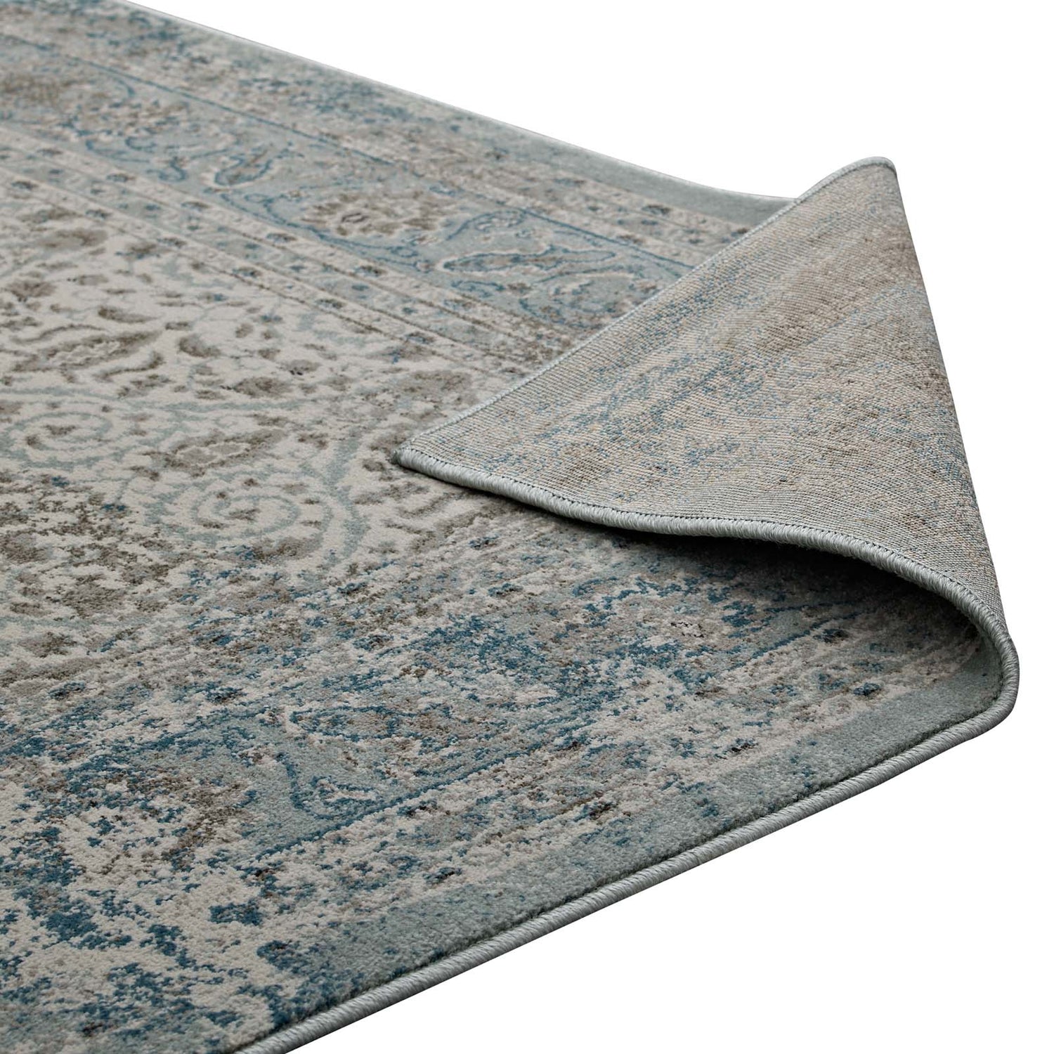 Dilys Distressed Vintage Floral Lattice Area Rug by Modway