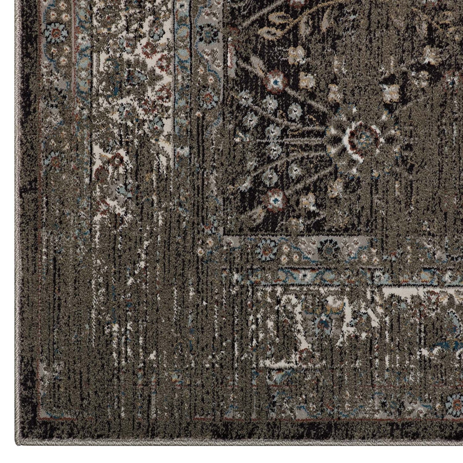 Berit Distressed Vintage Floral Lattice Area Rug by Modway