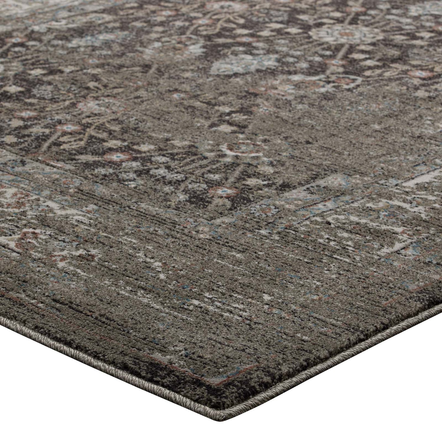 Berit Distressed Vintage Floral Lattice Area Rug by Modway