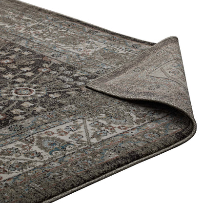 Berit Distressed Vintage Floral Lattice Area Rug by Modway