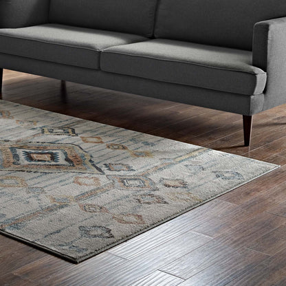 Jenica Distressed Moroccan Tribal Abstract Diamond Area Rug by Modway