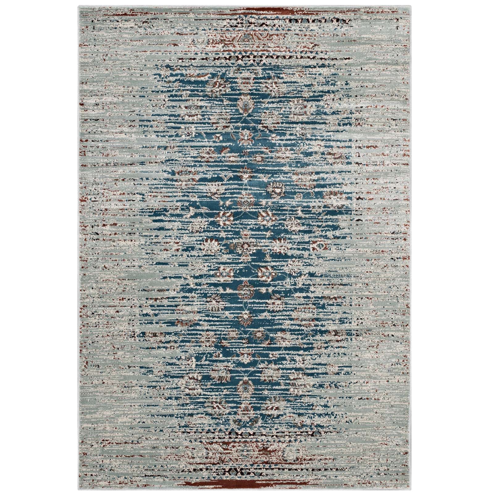 Hesper  Distressed Contemporary Floral Lattice Area Rug by Modway