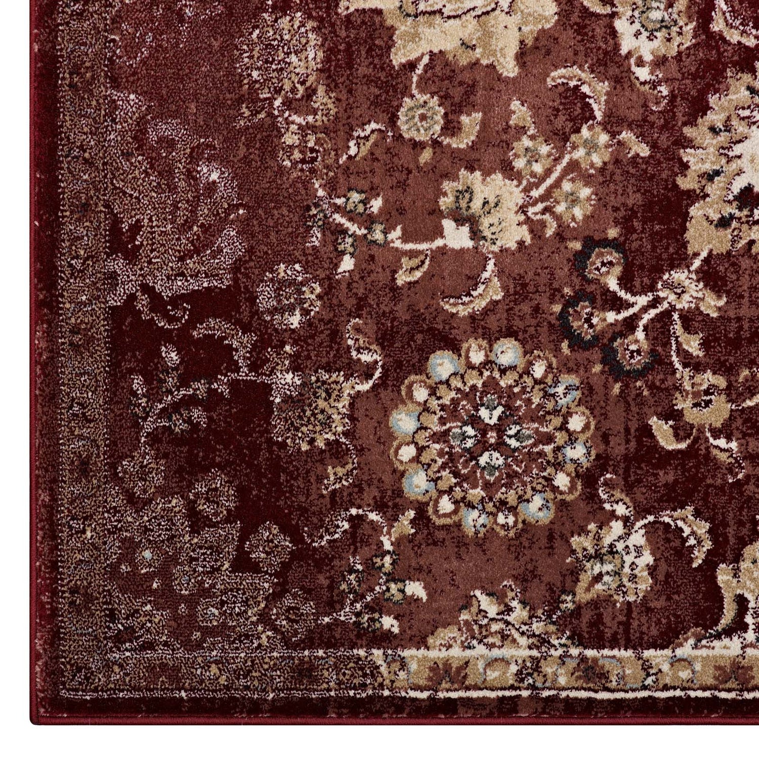 Cynara Distressed Floral Vintage Medallion Area Rug by Modway