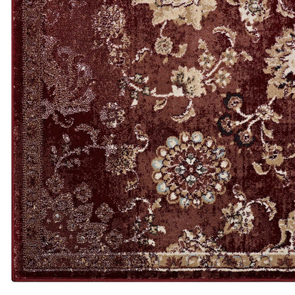 Cynara Distressed Floral Vintage Medallion Area Rug by Modway