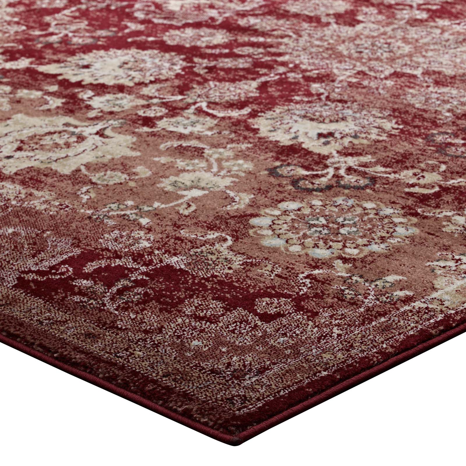 Cynara Distressed Floral Vintage Medallion Area Rug by Modway