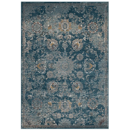 Cynara Distressed Floral Vintage Medallion Area Rug by Modway