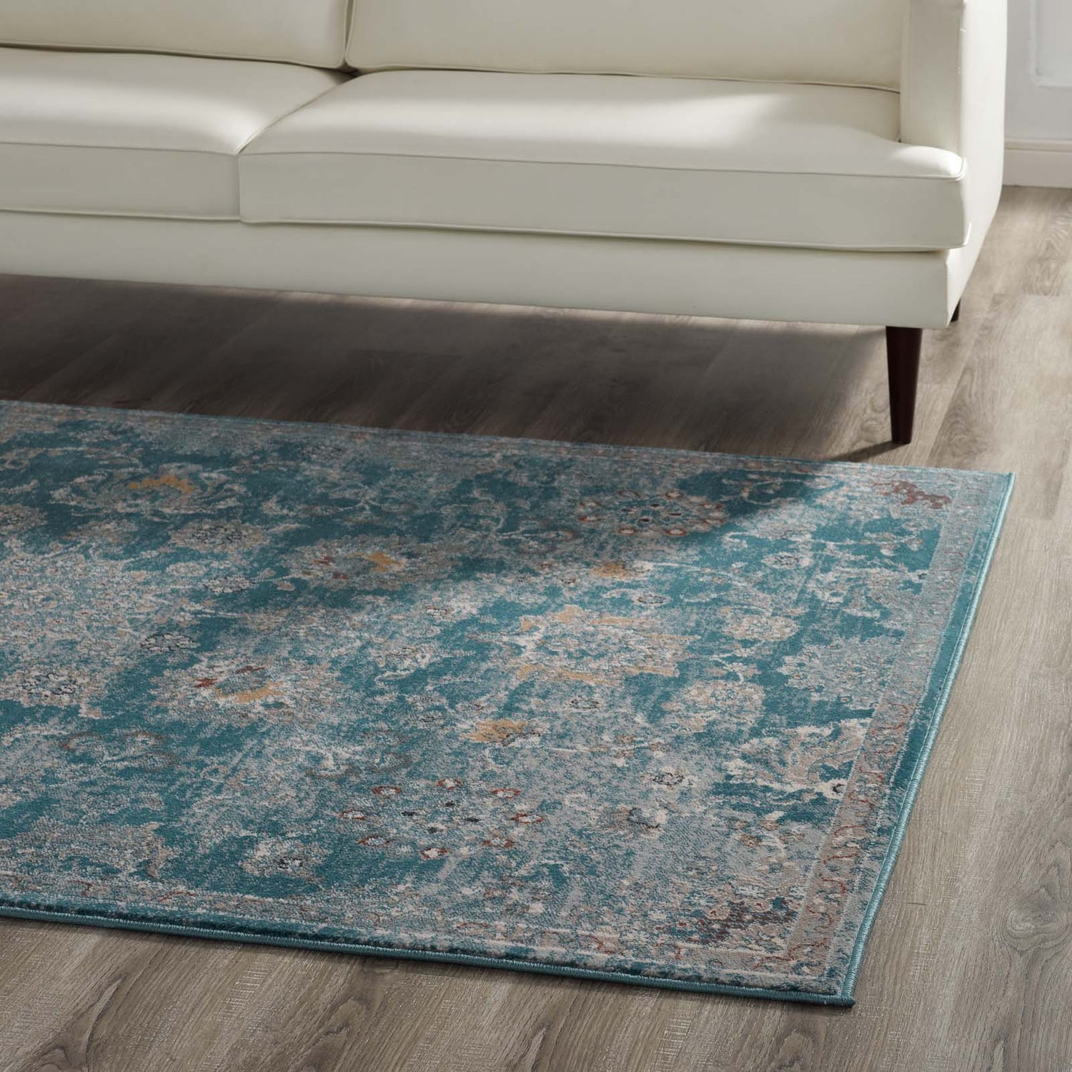 Cynara Distressed Floral Vintage Medallion Area Rug by Modway