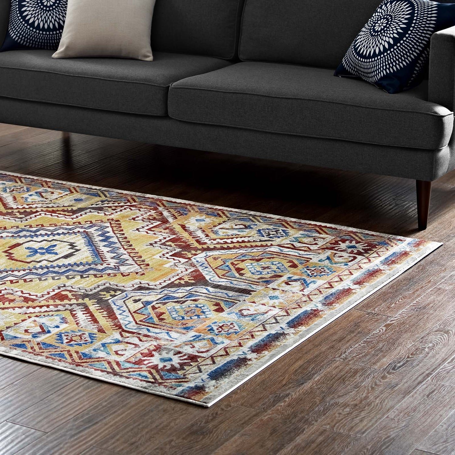 Florita Distressed Southwestern Aztec Area Rug by Modway