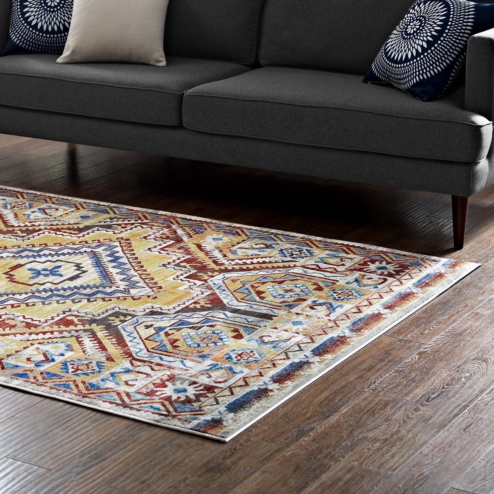 Florita Distressed Southwestern Aztec Area Rug by Modway