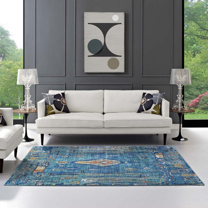 Yaretzi Distressed Southwestern Aztec Area Rug by Modway