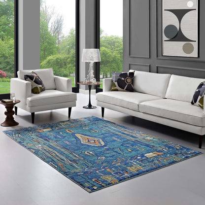 Yaretzi Distressed Southwestern Aztec Area Rug by Modway