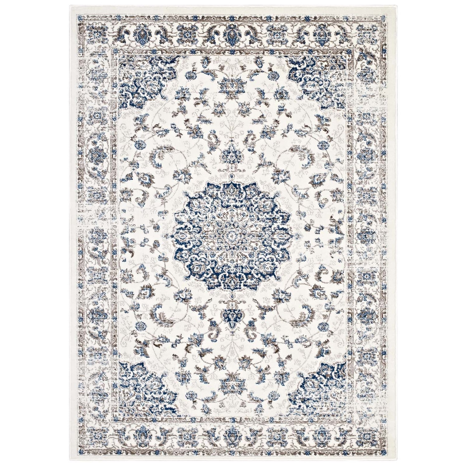 Lilja Distressed Vintage Medallion Area Rug by Modway