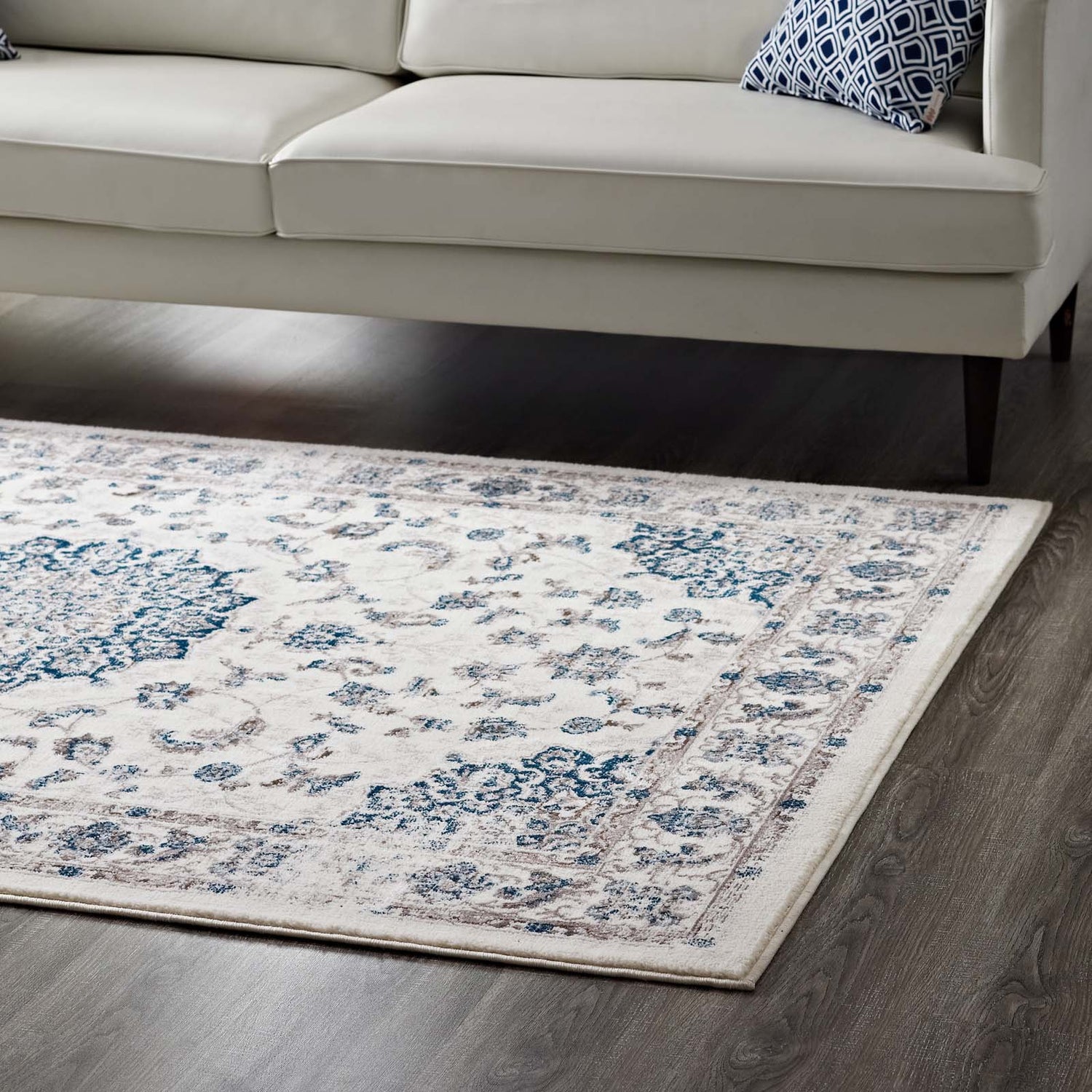 Lilja Distressed Vintage Medallion Area Rug by Modway