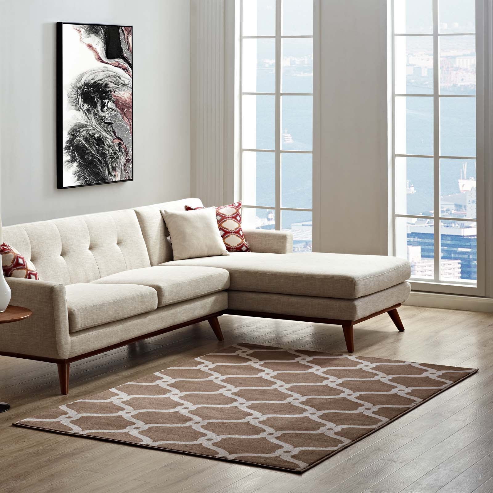 Beltara Chain Link Transitional Trellis Area Rug by Modway