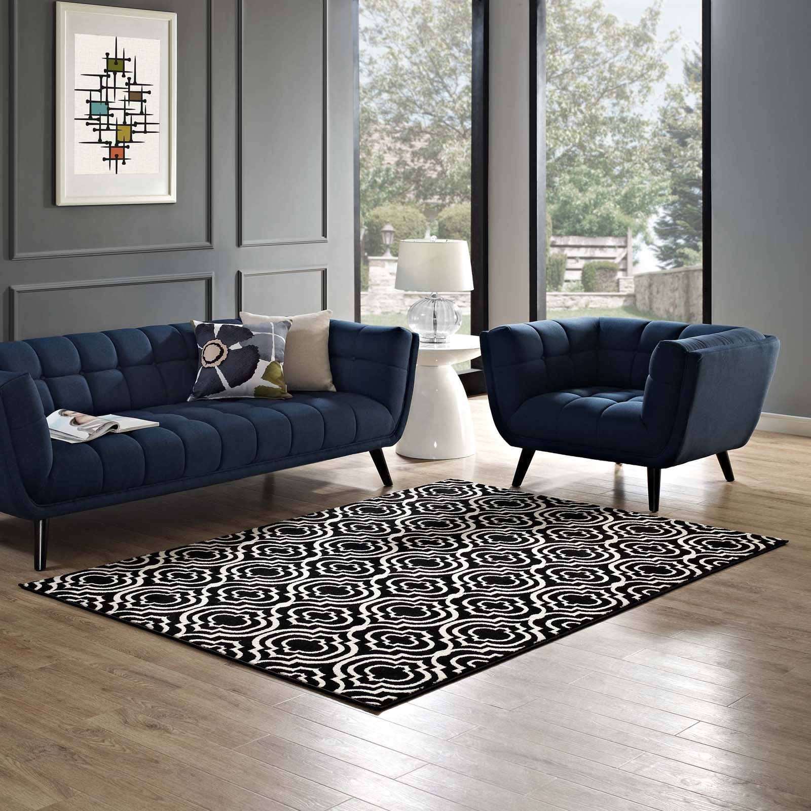 Frame Transitional Moroccan Trellis Area Rug by Modway