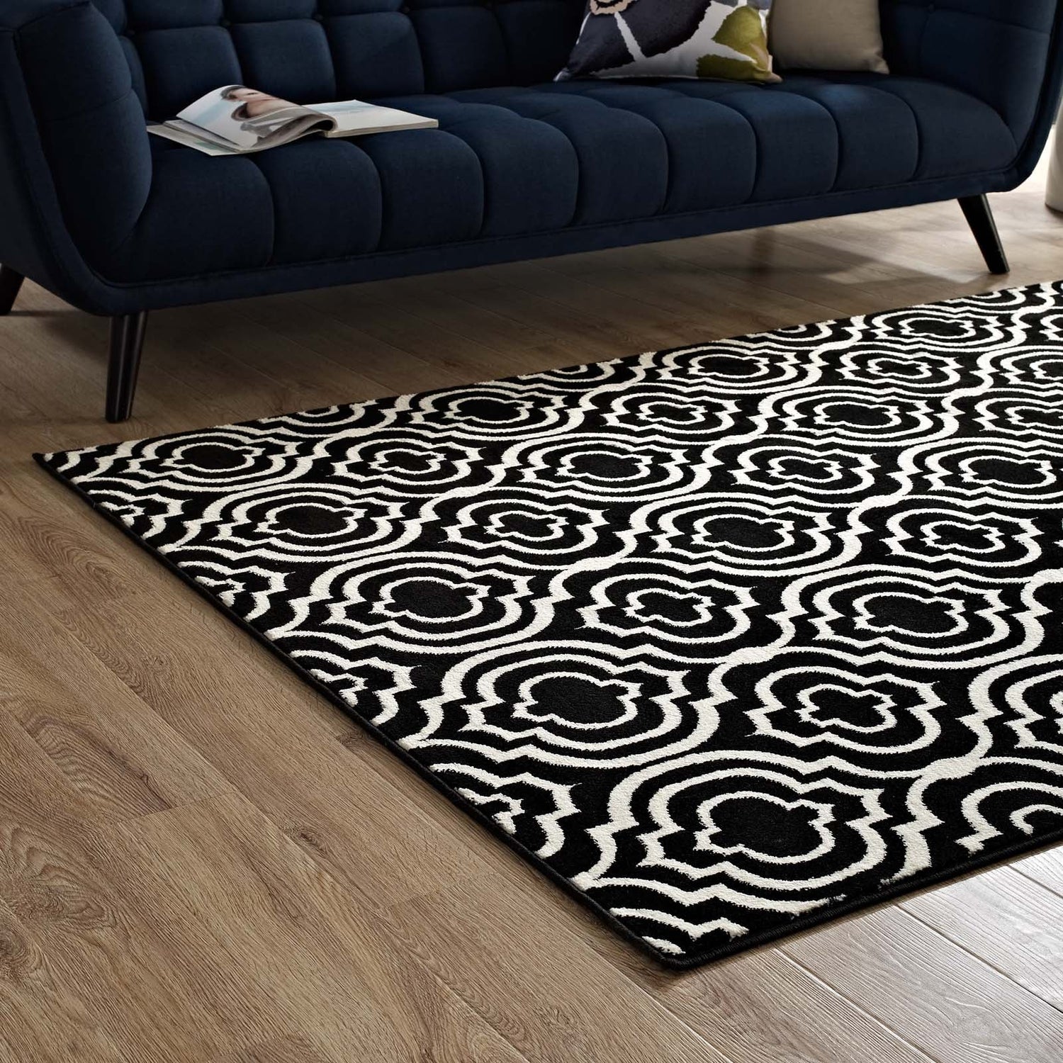 Frame Transitional Moroccan Trellis Area Rug by Modway