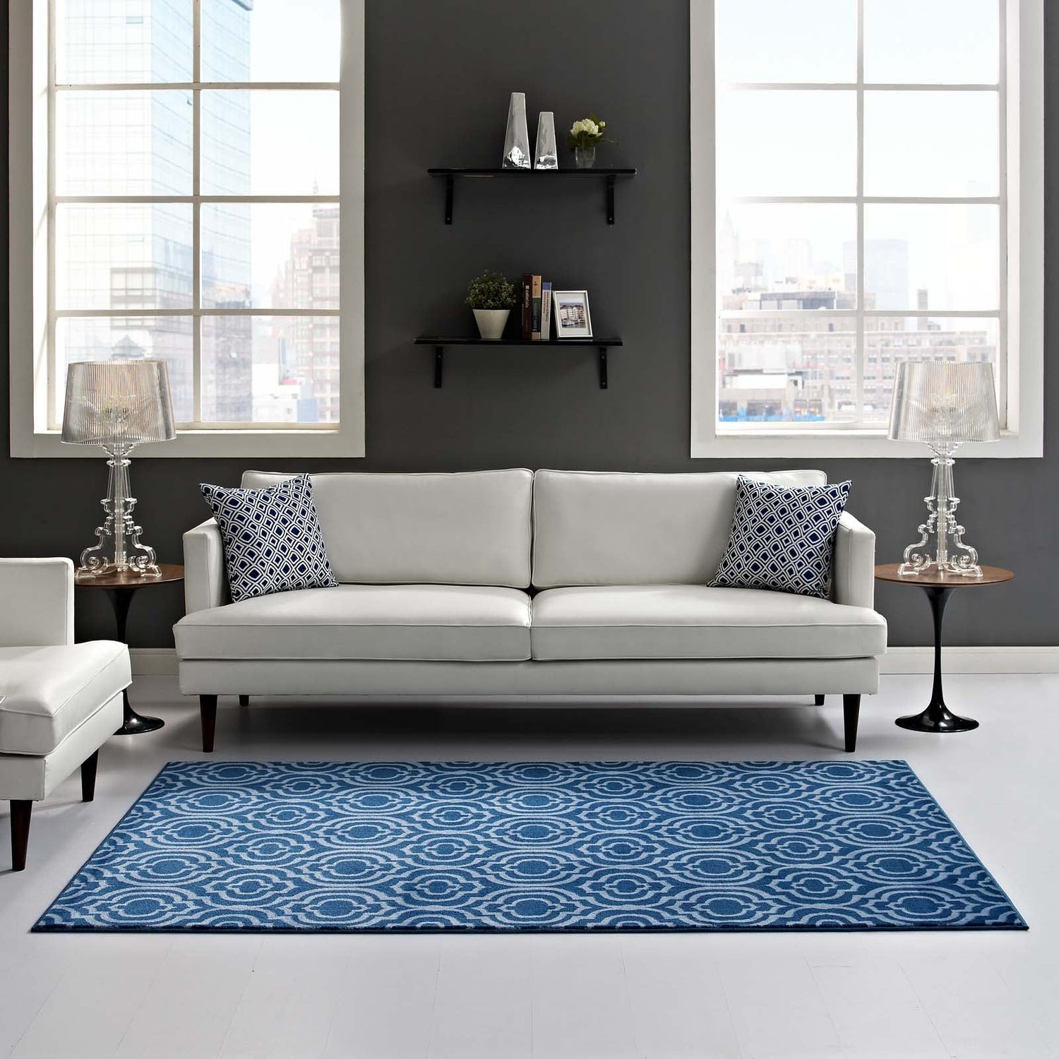 Frame Transitional Moroccan Trellis Area Rug by Modway