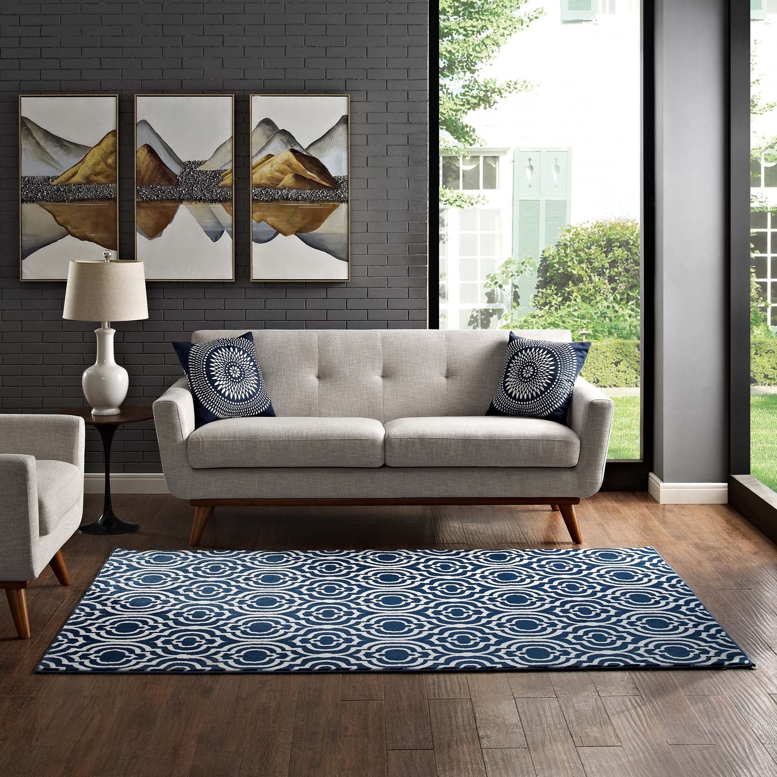 Frame Transitional Moroccan Trellis Area Rug by Modway