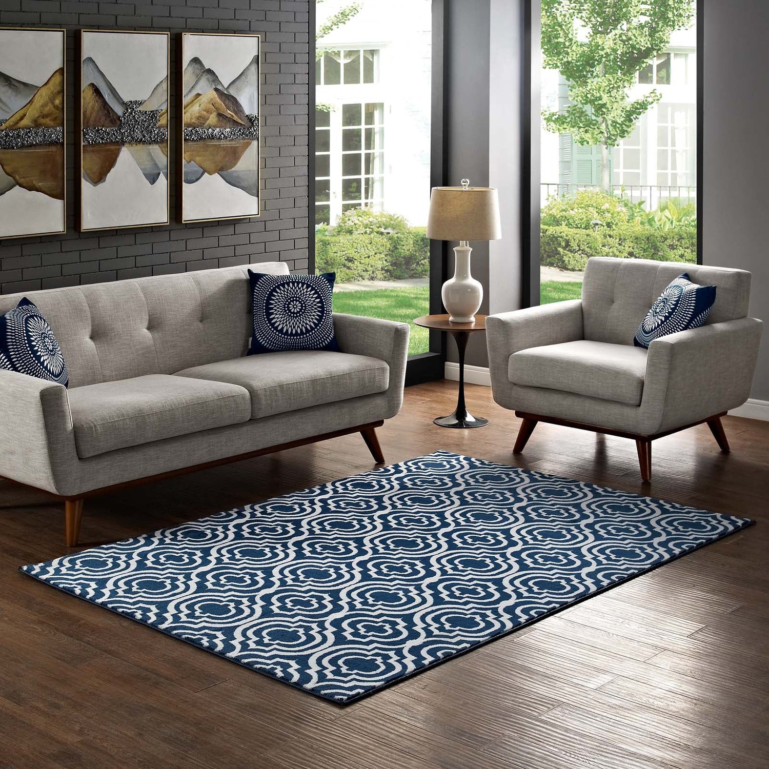 Frame Transitional Moroccan Trellis Area Rug by Modway