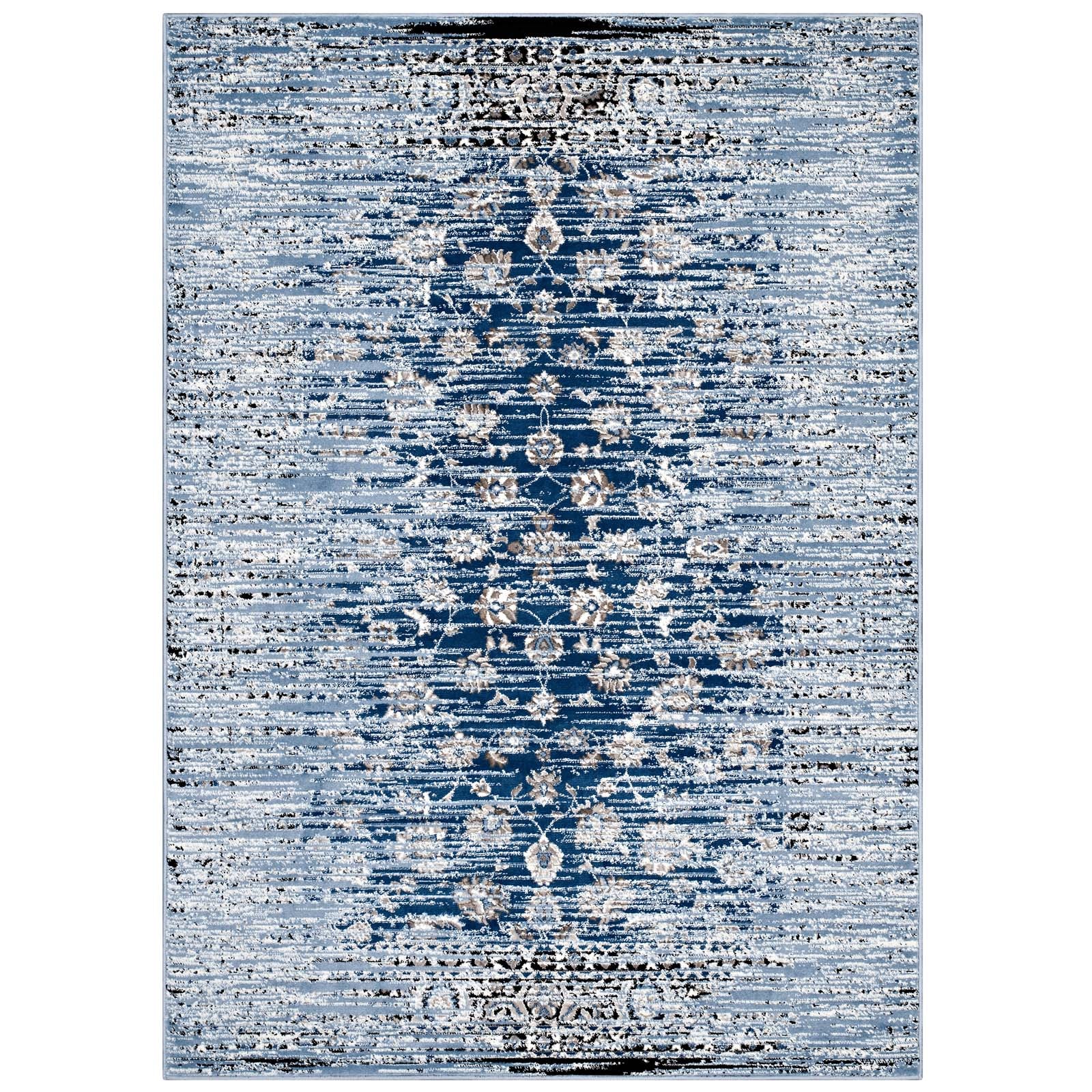 Chiara Distressed Floral Lattice Contemporary Area Rug by Modway