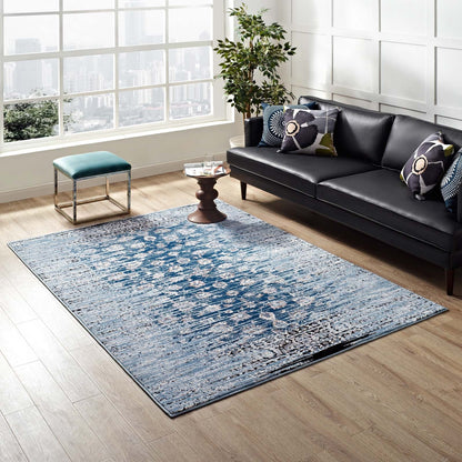 Chiara Distressed Floral Lattice Contemporary Area Rug by Modway