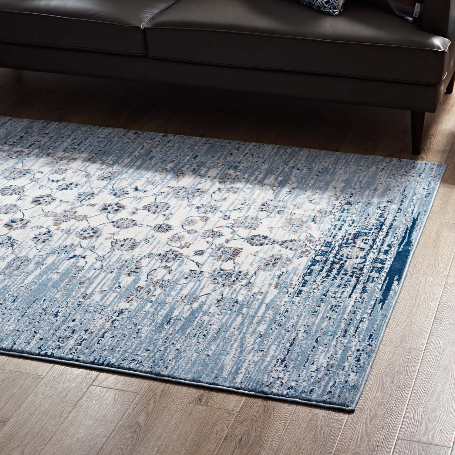 Chiara Distressed Floral Lattice Contemporary Area Rug by Modway