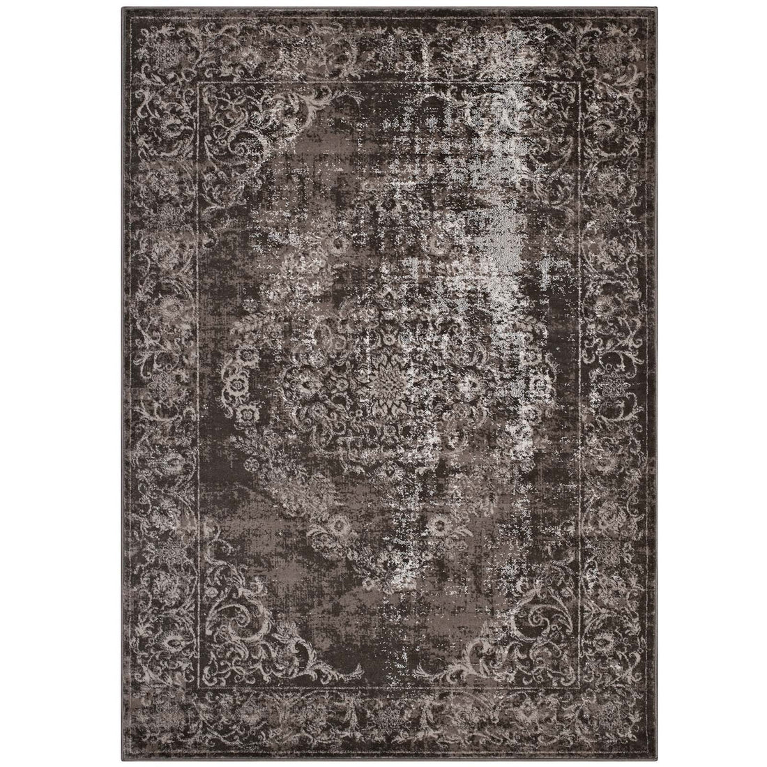 Gamela Rustic Vintage Ornate Floral Medallion Area Rug by Modway