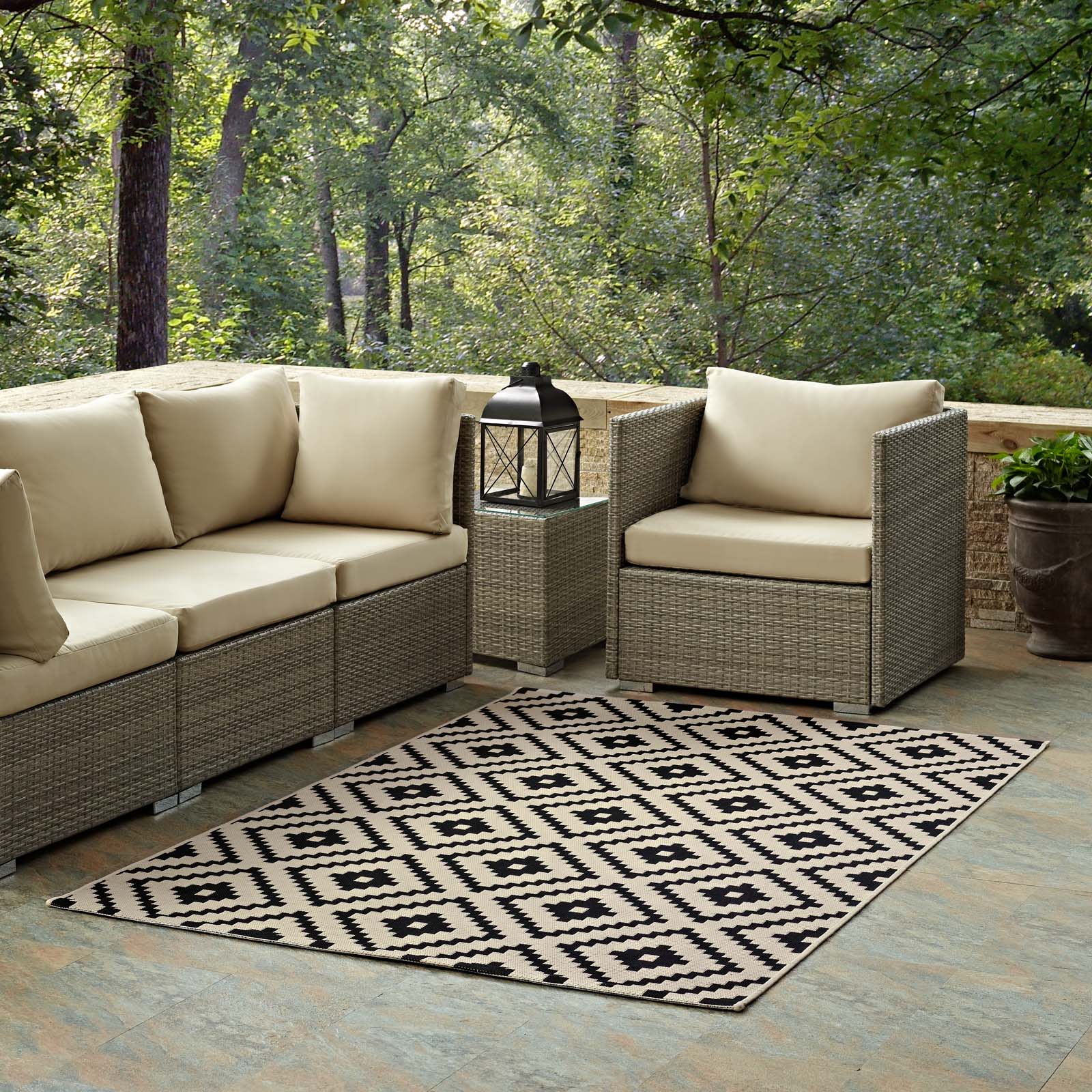 Perplex Geometric Diamond Trellis Indoor and Outdoor Area Rug by Modway