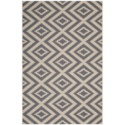 Jagged Geometric Diamond Trellis Indoor and Outdoor Area Rug by Modway