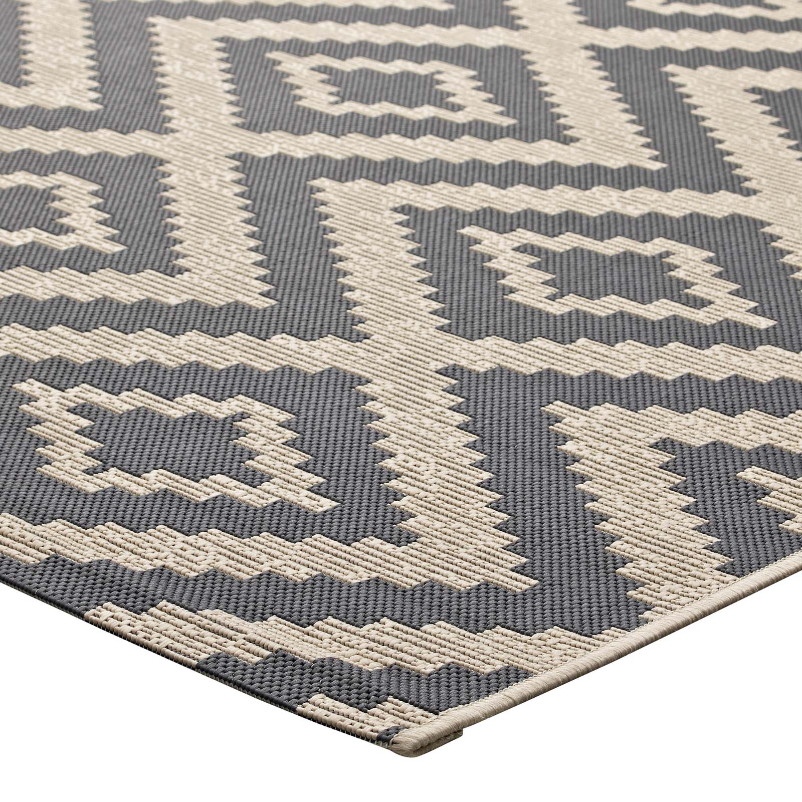 Jagged Geometric Diamond Trellis Indoor and Outdoor Area Rug by Modway