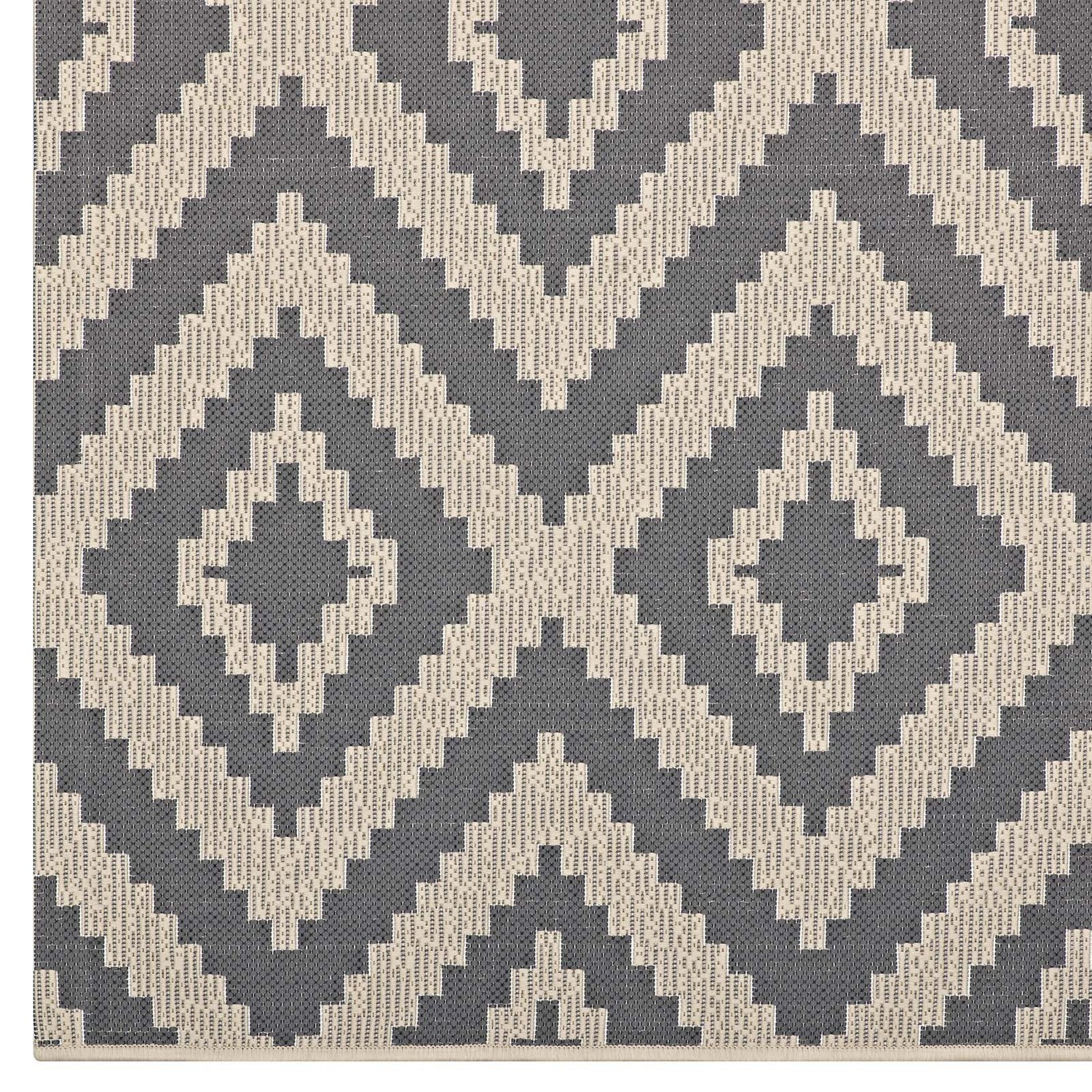 Jagged Geometric Diamond Trellis Indoor and Outdoor Area Rug by Modway