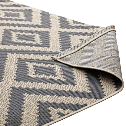 Jagged Geometric Diamond Trellis Indoor and Outdoor Area Rug by Modway