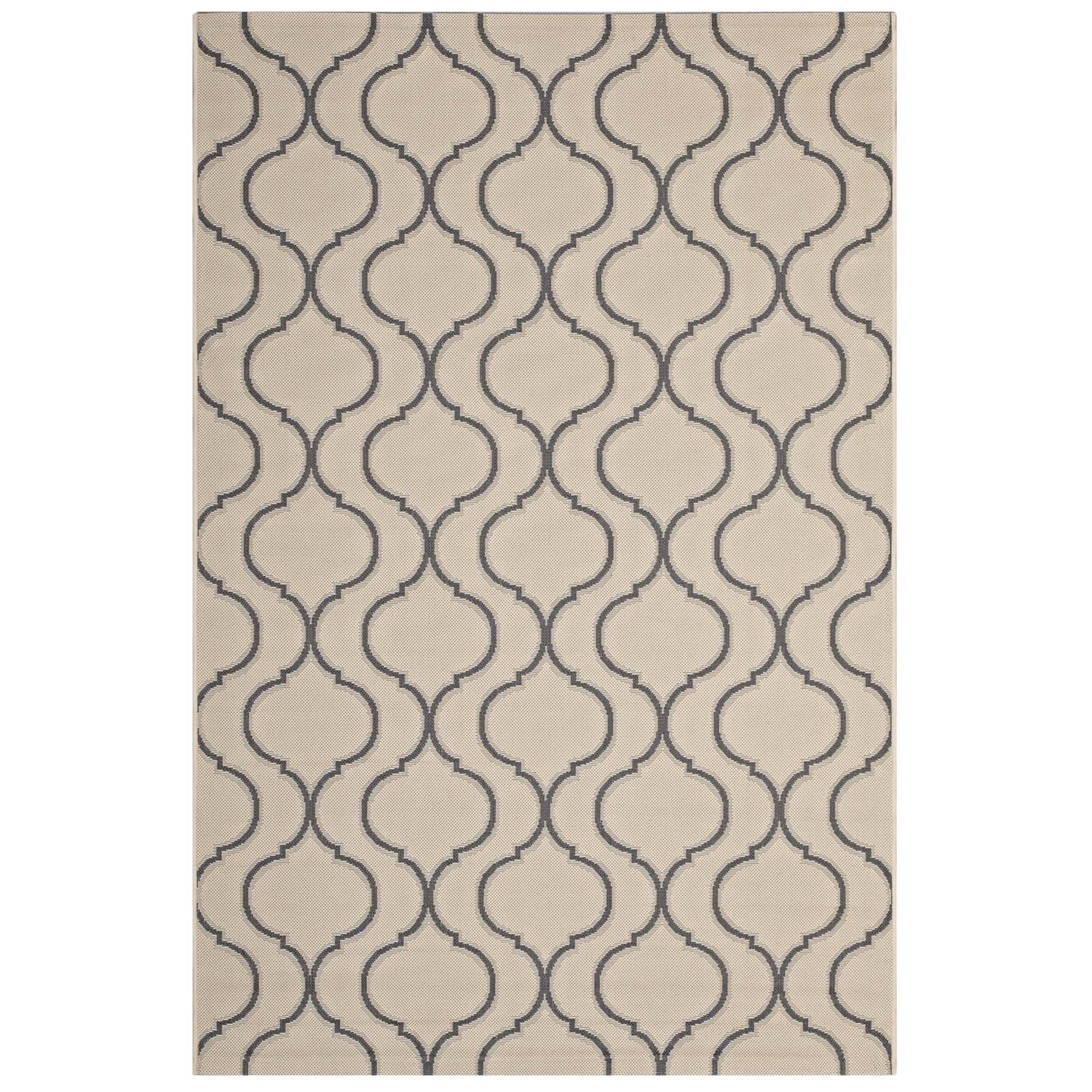 Linza Wave Abstract Trellis Indoor and Outdoor Area Rug by Modway