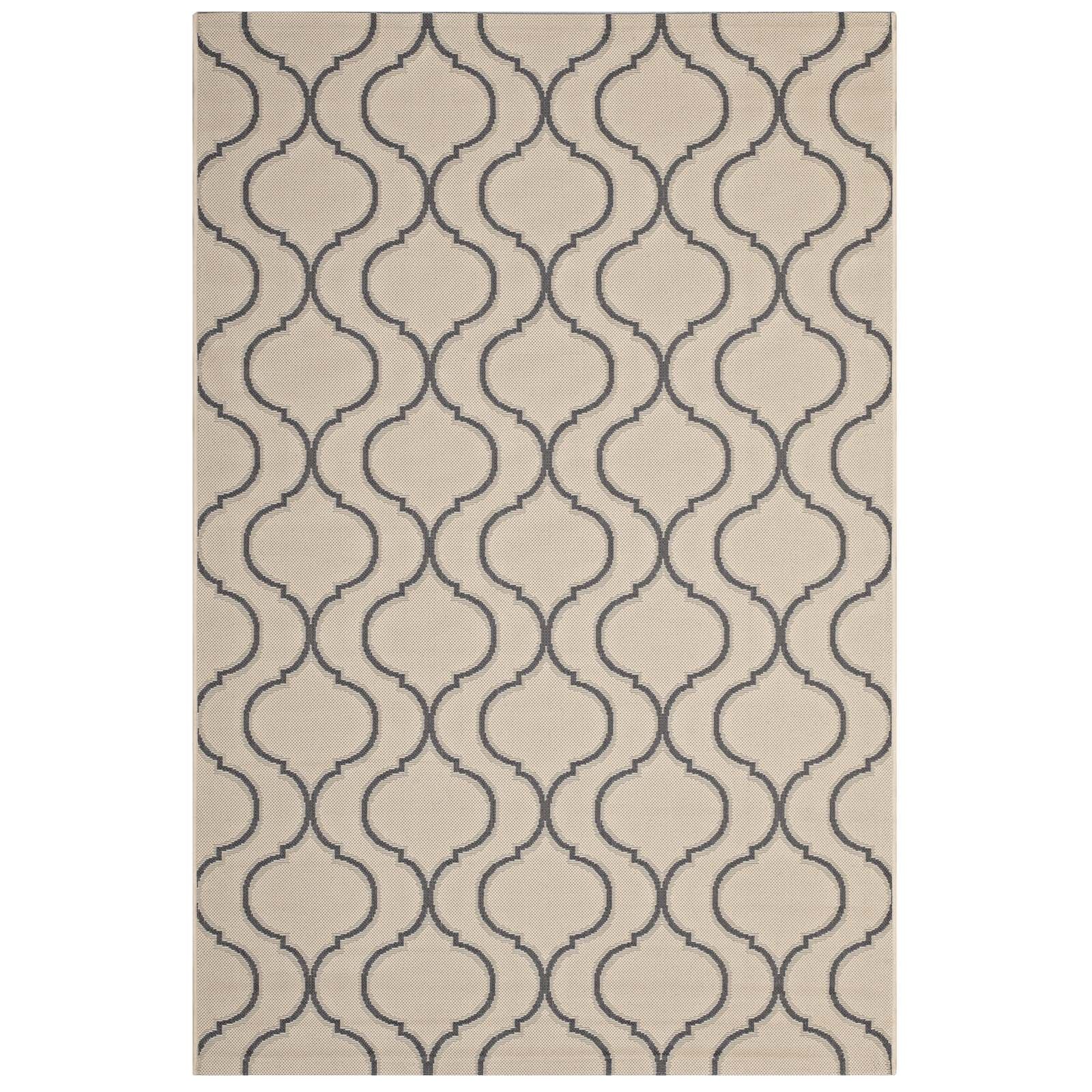 Linza Wave Abstract Trellis Indoor and Outdoor Area Rug by Modway